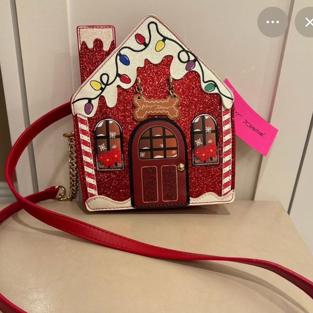 Betsy Johnson Gingerbread House Holiday Crossbody Bag